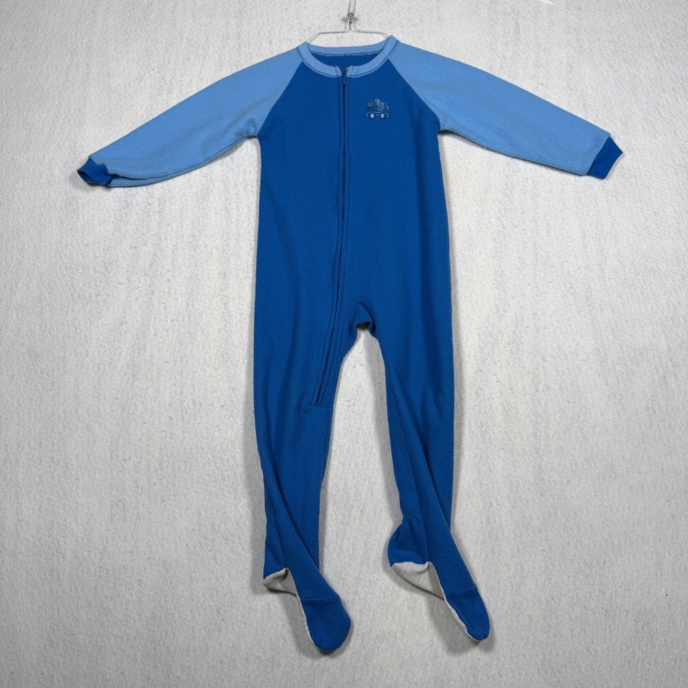 Gerber Boys Blue Fleece Footed Pajamas Cement Mixer Truck Sleeper 4T